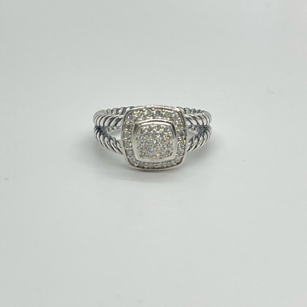 David Yurman Petite Albion Ring Sterling Silver with Pavè Diamonds - Picture 13 of 16